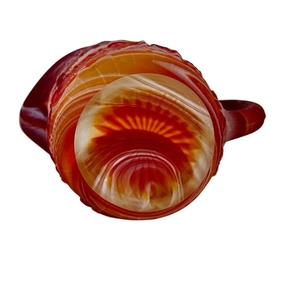 Imperial slag glass red and white vintage pitcher